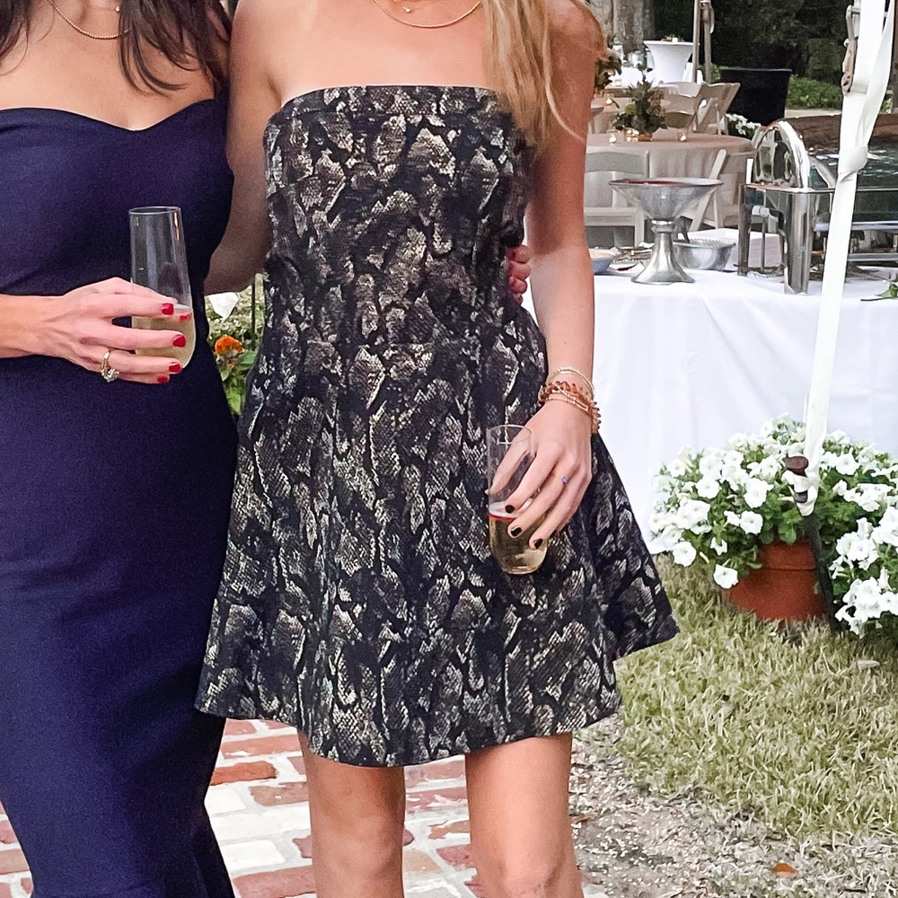 Snakeskin Strapless mini dress